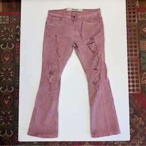 R3bel Rose Pink Distressed Bootcut Jeans